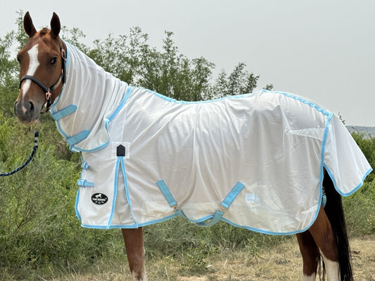 UV Protection Horse Sheet with Neck Cover - Summer Mesh for Large Horses