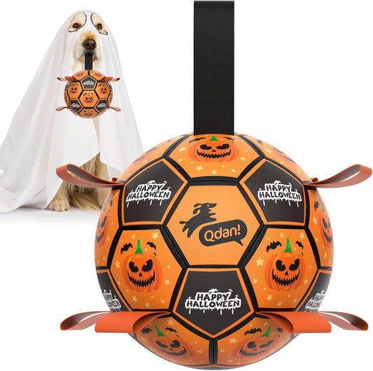 Halloween Dog Toys, Soccer Balls with Straps, 6 Inch Interactive Toys