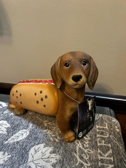 Dachshund Hot Dog Figurine - Halloween Themed Seasonal Decor