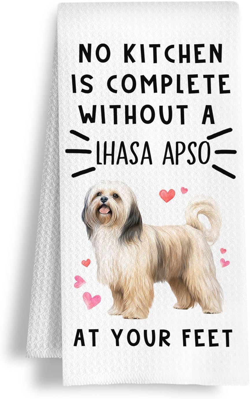 Funny Standard Poodle Hand Towels for Kitchen Home Bathroom Decor, A Kitchen is Not Complete Without A Standard Poodle Dish Towel, Dog Lovers Gift, 16×24 Inch