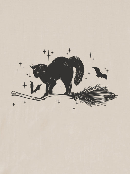 Black Cat Vintage Halloween Tee