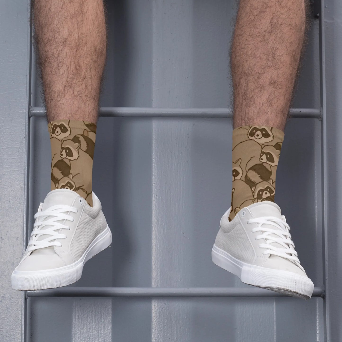 Cartoon Raccoon Theme Casual Socks Comfortable Breathable Non-slip Socks Novelty Harajuku Street Hip-Hop Crew Socks Unisex Gift