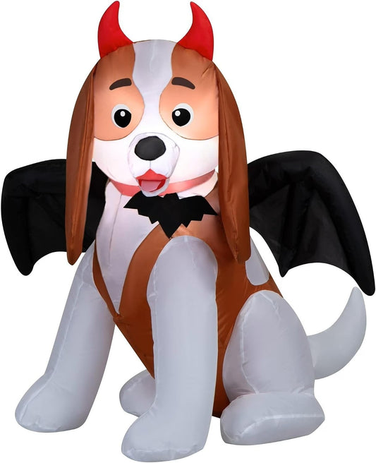 Halloween Inflatable Yard Decoration - 3 ft. Devil Dog Bat Wings