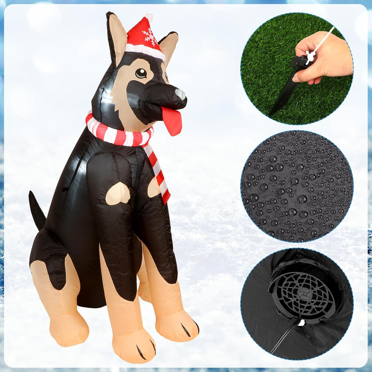 5-Foot Inflatable German Shepherd Holiday Decoration