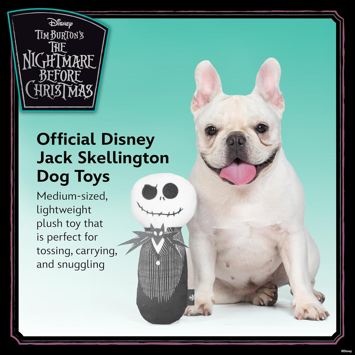 Nightmare Before Christmas Jack Skellington Plush Dog Toy, 9 Inch