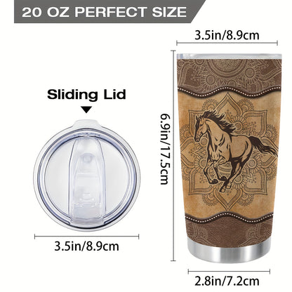 Horse Print Stainless Steel Tumbler