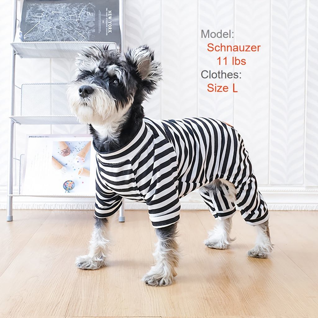 Striped Onesie Pajamas for Pet Dogs