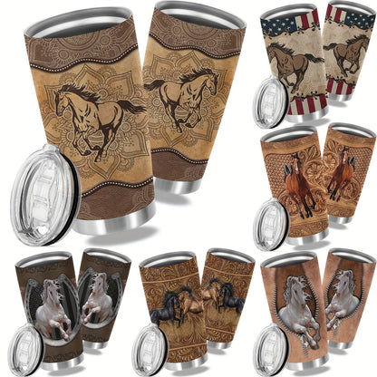 Horse Print Stainless Steel Tumbler