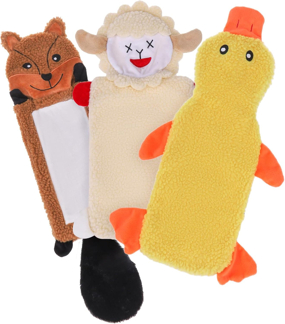 Stuffless Halloween Dog Squeaky Toys for Small Medium Dogs, Crinkle Puppy Chew Toy, 3 Pack Cute Animals Shape Soft Pet Plush Teething Toys(Skeleton & Pumpkin & Bat)