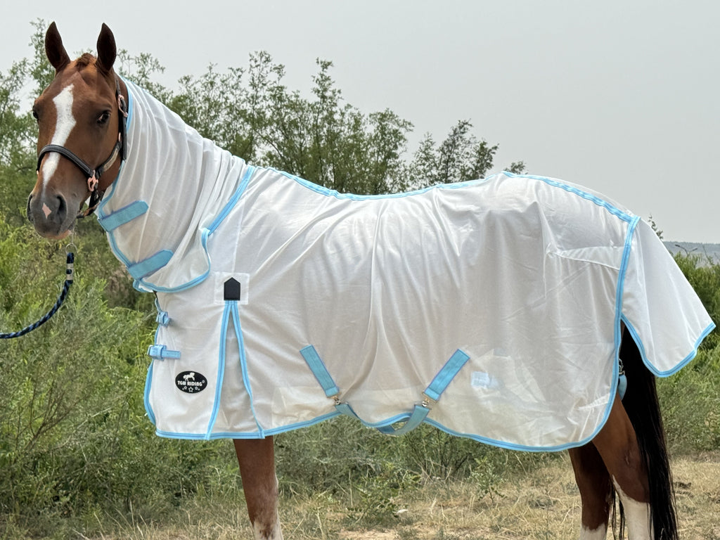 UV Protection Horse Sheet with Neck Cover - Summer Mesh for Large Horses