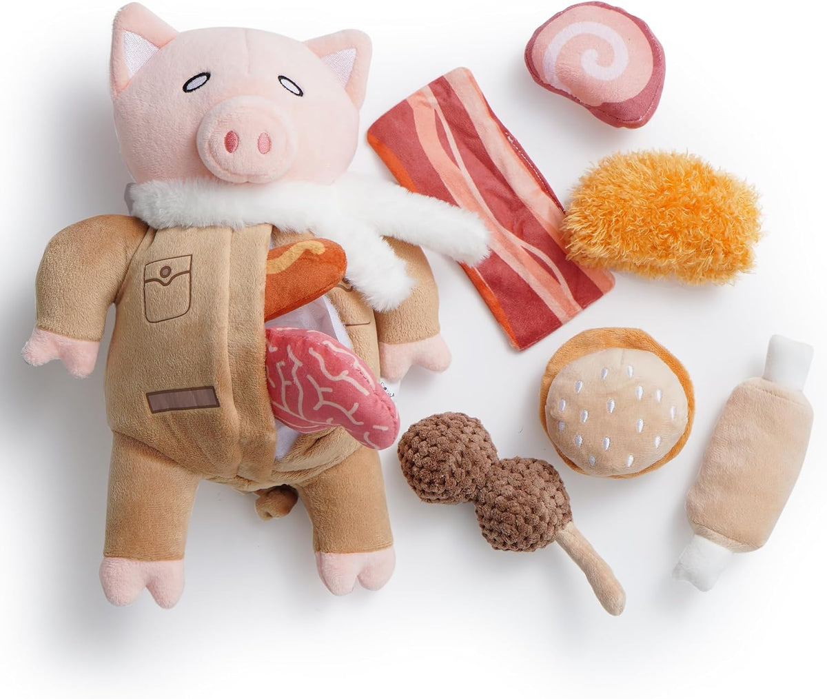 Halloween Zombie Mummy Dog Toys with Organs: Funny Cool Hide and Seek Squeaky Chew Toys for Puppies, Small and Medium Size Breed, Plush Stuffed Cognitive Puzzle Toys for Training