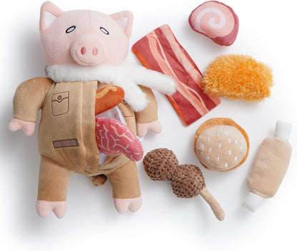 Halloween Zombie Mummy Dog Toys with Organs: Funny Cool Hide and Seek Squeaky Chew Toys for Puppies, Small and Medium Size Breed, Plush Stuffed Cognitive Puzzle Toys for Training