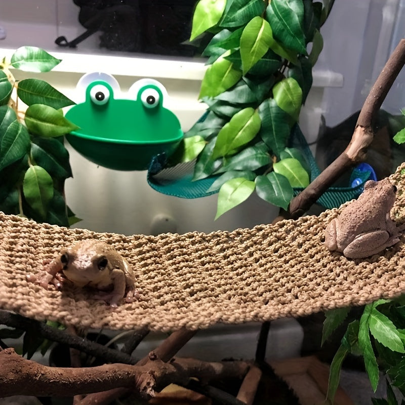Crawling Pet Handmade Cotton Rope Mesh Climbing Net Hammock, Suspension Bridge Toy Suitable For Bearded Dragon Lizard