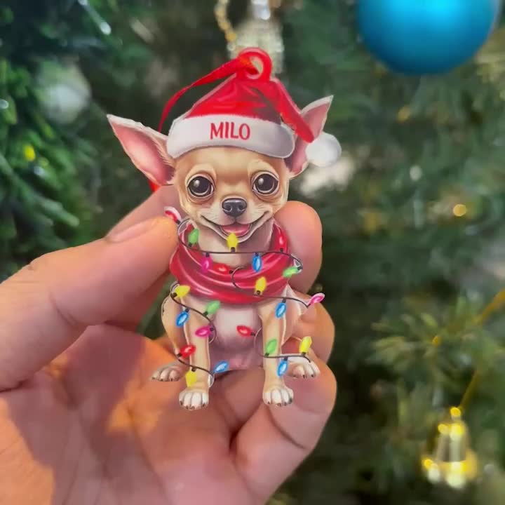 Personalized Horse Christmas Ornament – Custom Name Elegant Horse with Santa Hat, Antlers & Holiday Lights, Unique 2D Flat Acrylic Decoration Gift for Equestrians & Christmas Tree Décor
