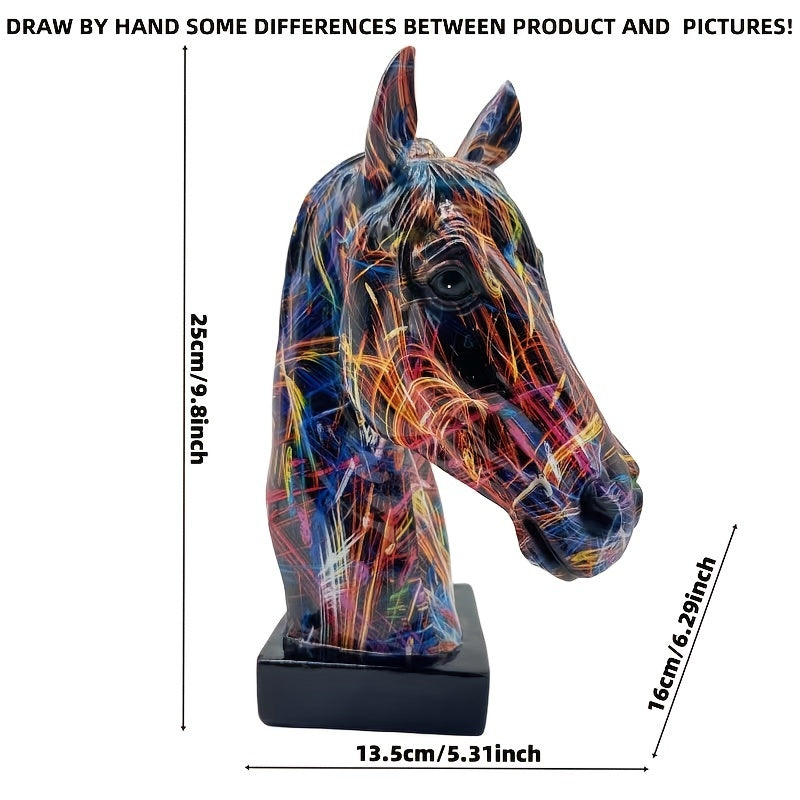 Horse Head Resin Handicraft, Perfect For Success. Living Room Decoration, Wine Cabinet, Office Entrance Decoration, Opening Gift