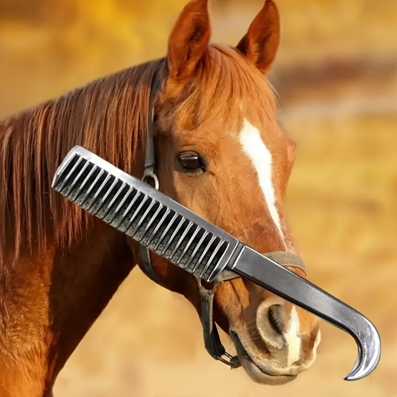 1pc Metal Horse Comb, Combing Horse Temples And Horse Tails - To Prevent Tangling, Durable Metal Pet Comb, Horse Hair Comb - For Horse Owners - Suitable for Daily Grooming - Perfect Gift for Equestrian Enthusiasts