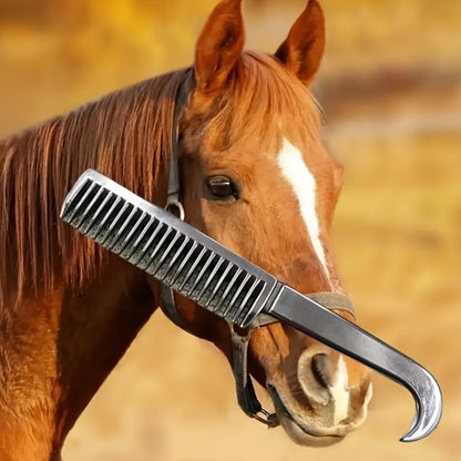 1pc Metal Horse Comb, Combing Horse Temples And Horse Tails - To Prevent Tangling, Durable Metal Pet Comb, Horse Hair Comb - For Horse Owners - Suitable for Daily Grooming - Perfect Gift for Equestrian Enthusiasts