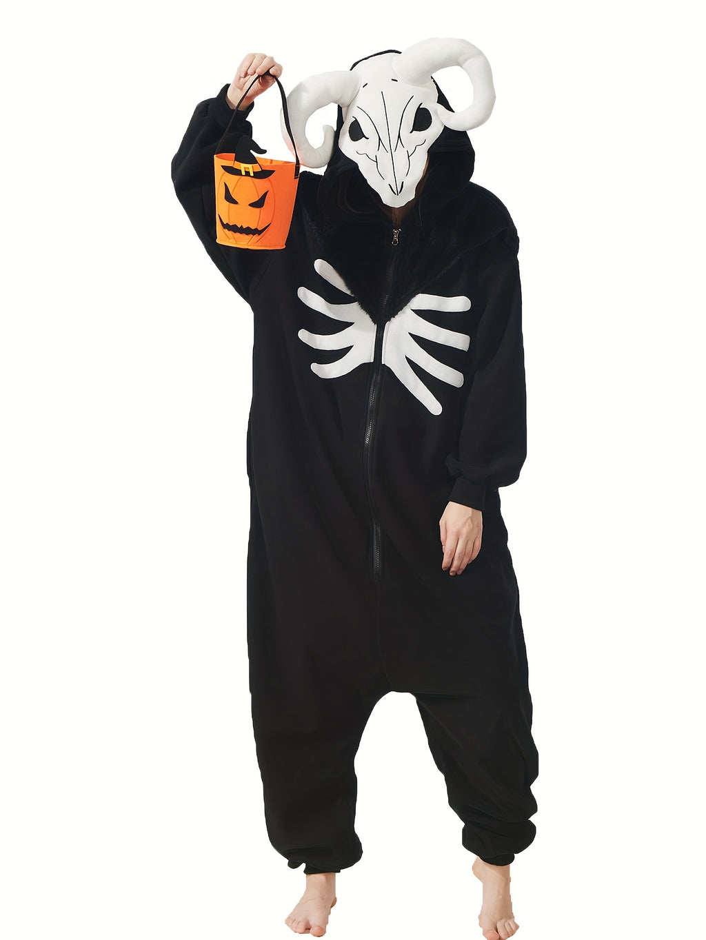 Adult Goat Demon Onesie Costume Pajamas, Halloween Christmas Mythical Creature Goat Demon Onesie Pajamas