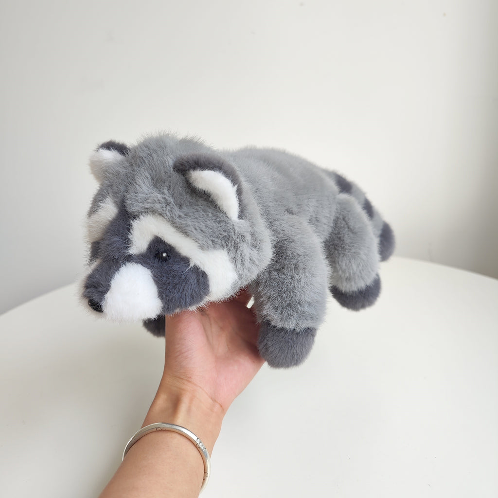 1pc Grey Raccoon Plush Doll, Soft Synthetic Stuffed Animal, Collectible Lesser Panda Plushie, Ideal for Wedding, Christmas, Halloween Decor, Room Decoration, Perfect Gift for Friends