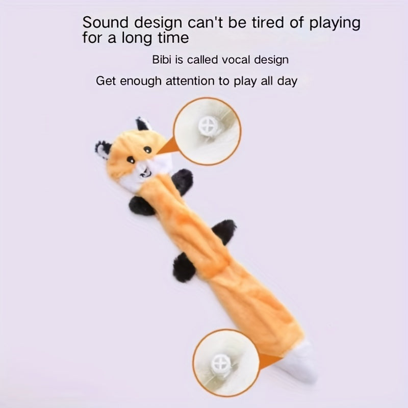 1pc Squeaky Plush Dog Toy, Fox/Raccoon/Squirrel Shaped Toy Dog Chew Toy Molar Toy For Medium Dogs