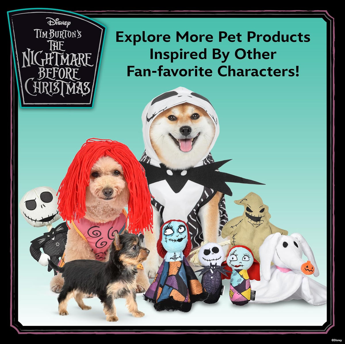 Nightmare Before Christmas Jack Skellington Plush Dog Toy, 9 Inch
