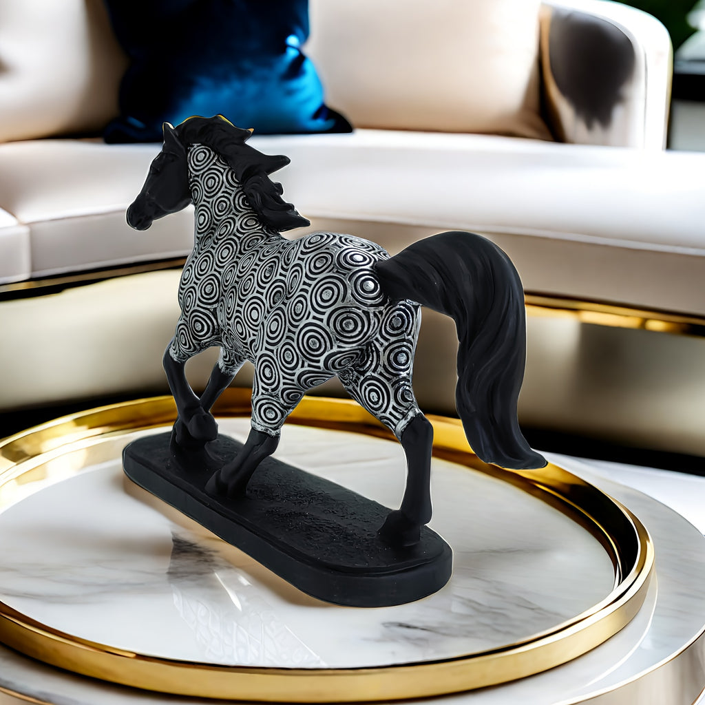 Elegant Zodiac Horse Statue - Resin Craft For Office, Living Room, Or Wine Cabinet Decor