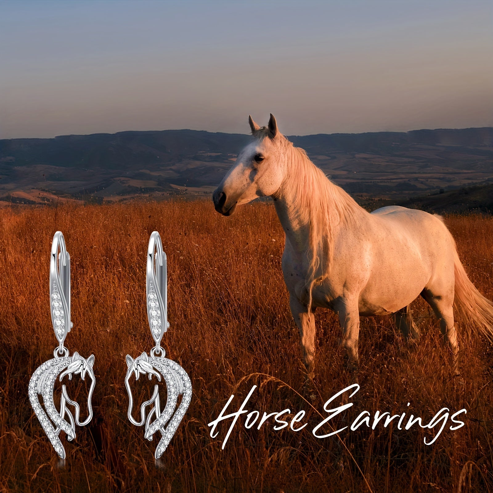 Horse Earrings 925 Sterling Silver Horse Leverback Dangle Drop Earrings Horse Jewelry Gifts for Women Horse Lover