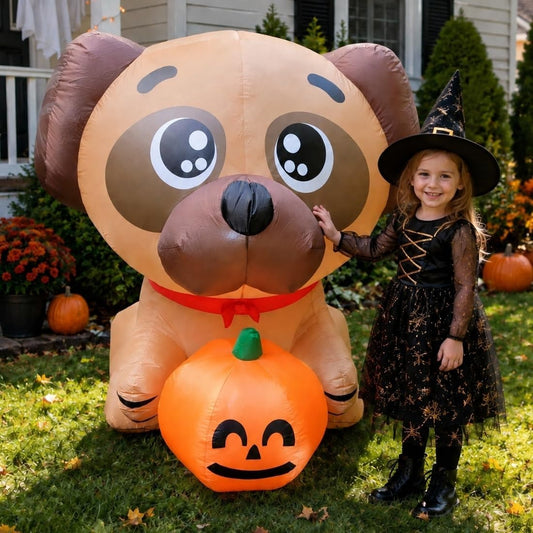 5-Foot Inflatable Pug Dog Halloween Decoration - Outdoor Yard Decor for Festive Celebrations