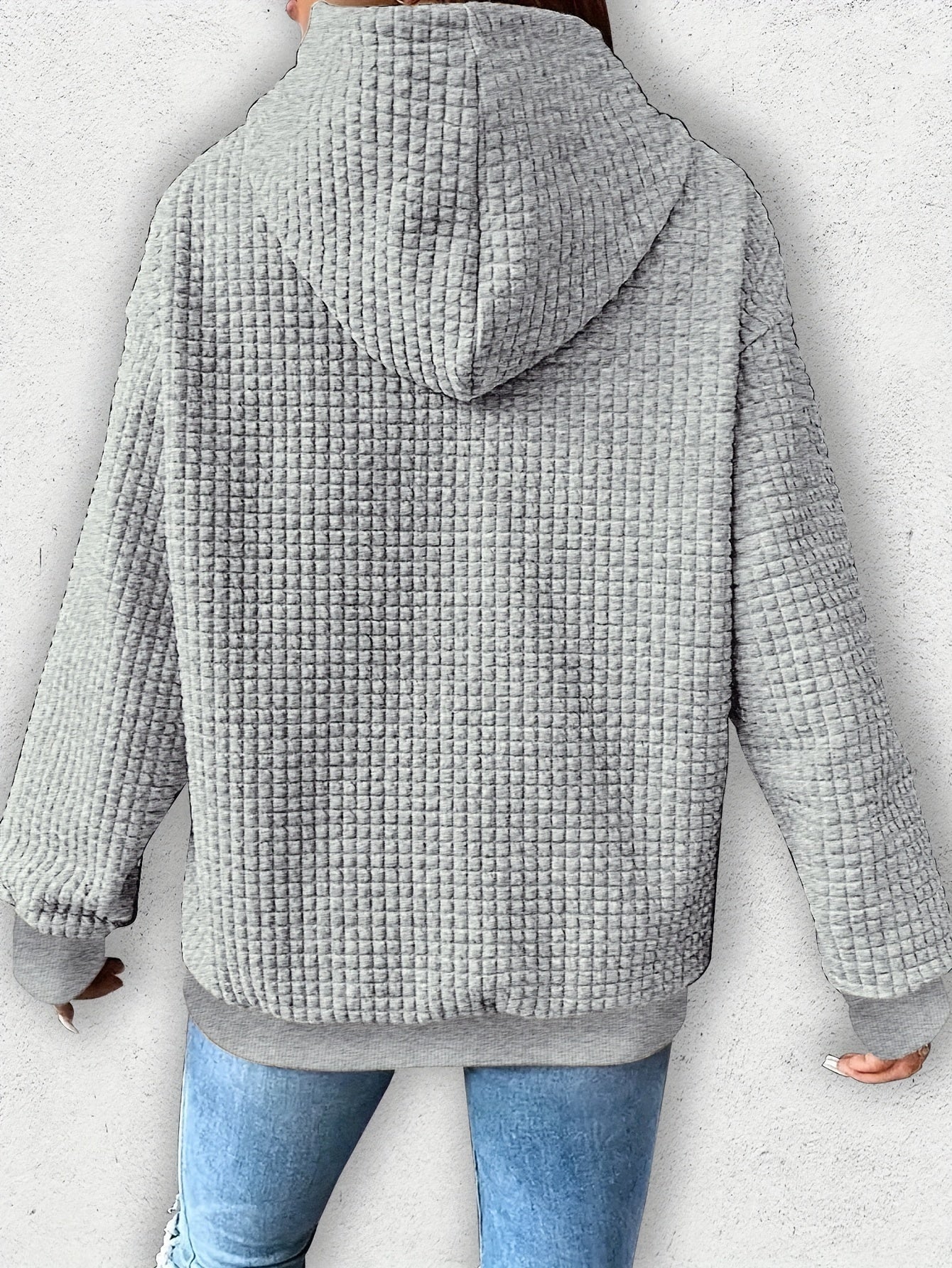 Vibrant Horse Print Waffle Hoodie - Soft, Cozy, and Casual Drawstring Kangaroo Pocket Sweatshirt for Women - Perfect for Fall and Spring Seasons