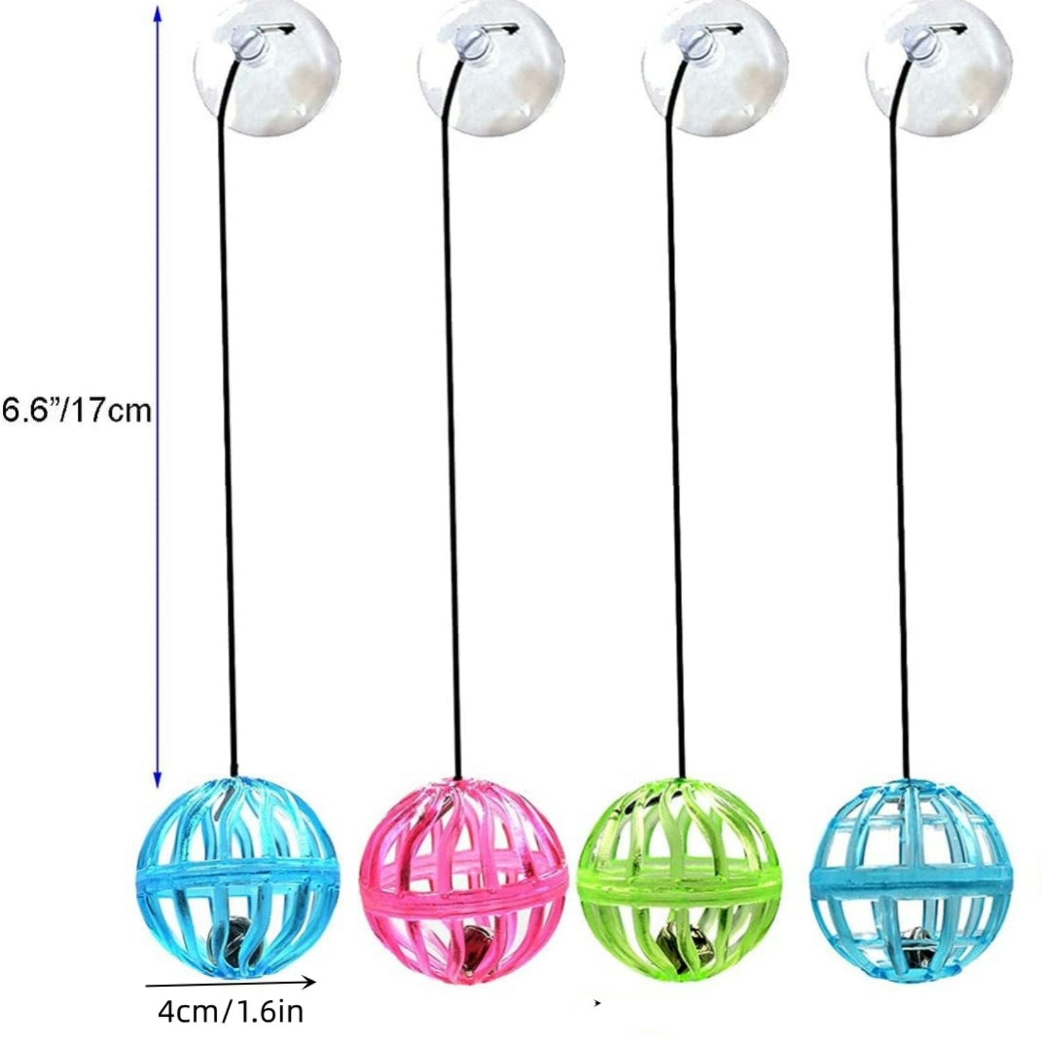 1pc Random Color Bearded Dragon Toy Bell Balls, Reptile Lizard Toy Ball With Suction Cup And Rope For Bearded Dragon, Lizard, Gecko, Cat Small Pet Animals