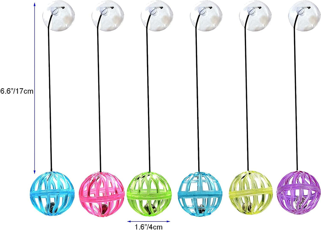 1pc Random Color Bearded Dragon Toy Bell Balls, Reptile Lizard Toy Ball With Suction Cup And Rope For Bearded Dragon, Lizard, Gecko, Cat Small Pet Animals