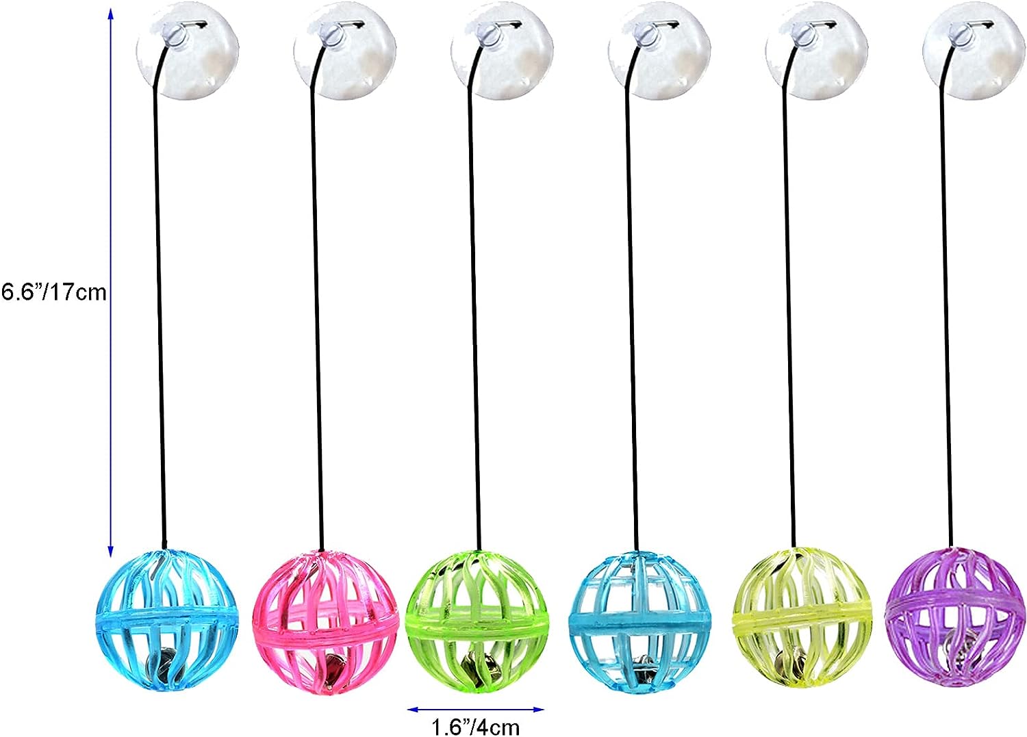 1pc Random Color Bearded Dragon Toy Bell Balls, Reptile Lizard Toy Ball With Suction Cup And Rope For Bearded Dragon, Lizard, Gecko, Cat Small Pet Animals