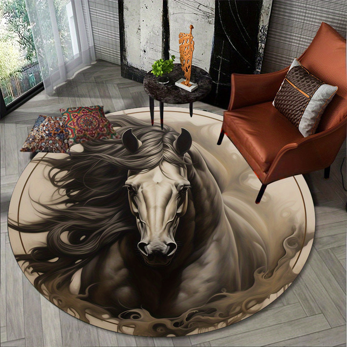Creative Horse Pattern Carpet, Home Carpet, Soft Carpet For Living Room And Bedroom