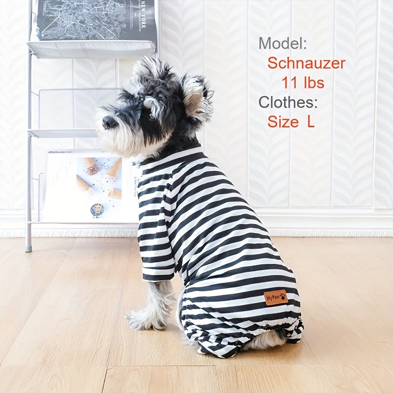Striped Onesie Pajamas for Pet Dogs