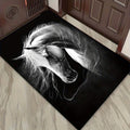 Luxurious 3D White Horse Crystal Velvet Area Rug - Soft, Plush, Non-Slip & Stain-Resistant - Perfect for Elegant Living Room & Bedroom Decor