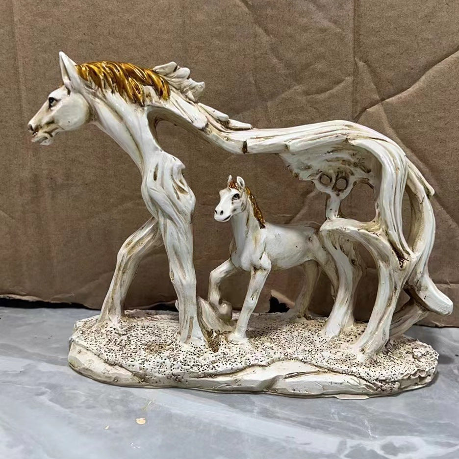 Hollow Feng Shui Horse Resin Decorations Feng Shui Running Horse Flying Horse Statue Resin Crafts Study Decoration