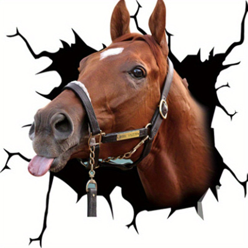 Durable PET Horse Head Wall Decal - Perfect for Motorcycles, Cars, Windows & Home Decor