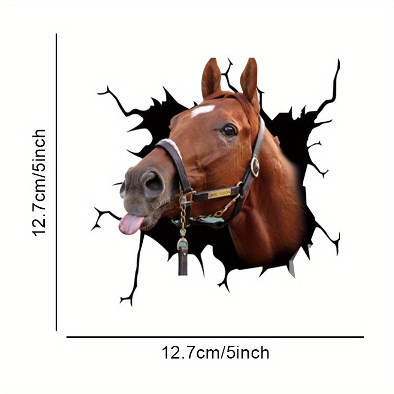 Durable PET Horse Head Wall Decal - Perfect for Motorcycles, Cars, Windows & Home Decor