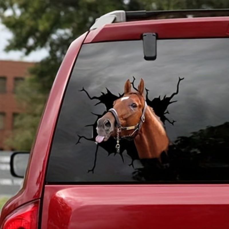 Durable PET Horse Head Wall Decal - Perfect for Motorcycles, Cars, Windows & Home Decor