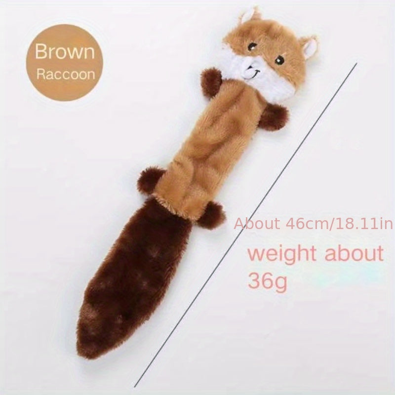 1pc Squeaky Plush Dog Toy, Fox/Raccoon/Squirrel Shaped Toy Dog Chew Toy Molar Toy For Medium Dogs