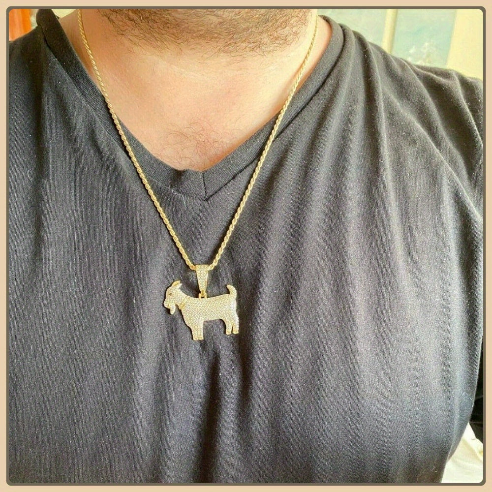 925 Silvery Inlaid Moissanite Jewelry Men Hip-hop Goat Pendant Suitable for Any Necklace, Classic and Versatile Holiday Gift, Teen Girls Trend Stuff, The Best Gift for Classmates and Friends to Wear Daily, Unusual Jewelry