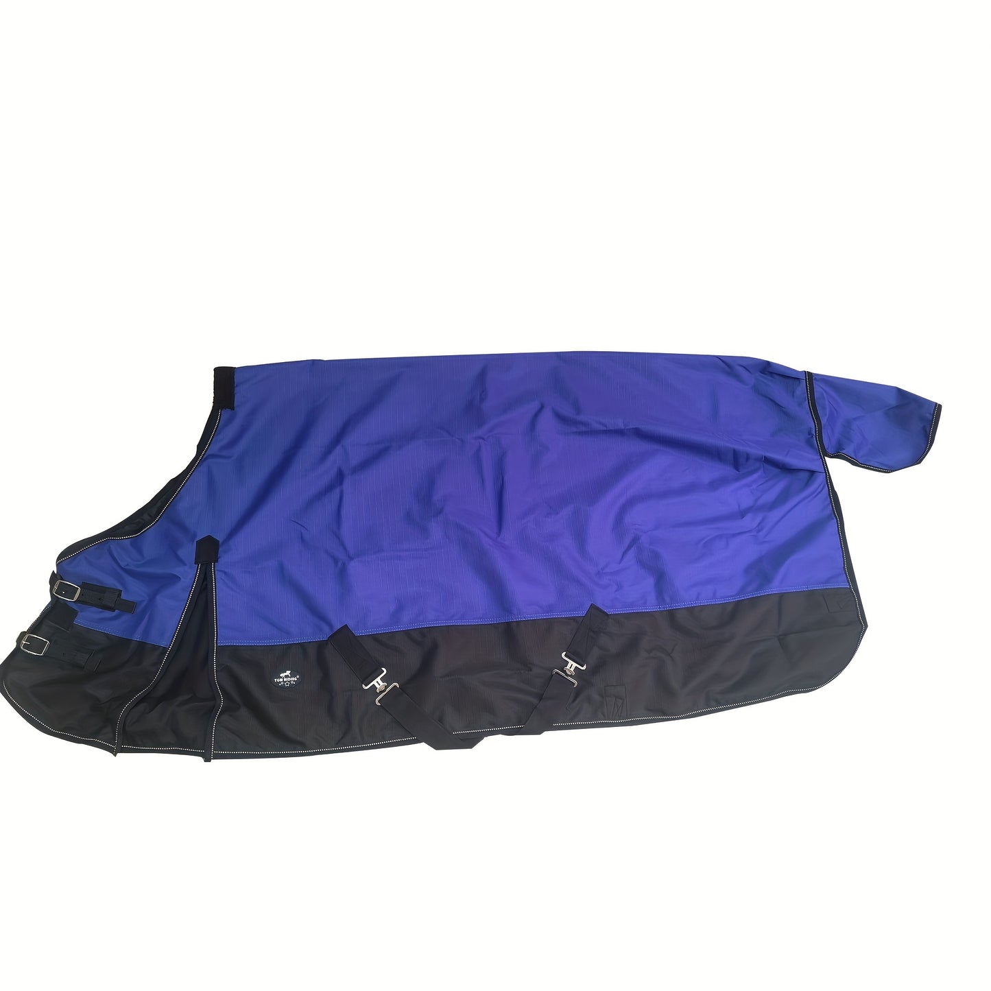1pc TGW RIDING 1200D Horse Rain Sheet - Windproof, Waterproof, Breathable Polyester Fiber with Double Front Closure, Belly & Leg Straps for All-Season Protection