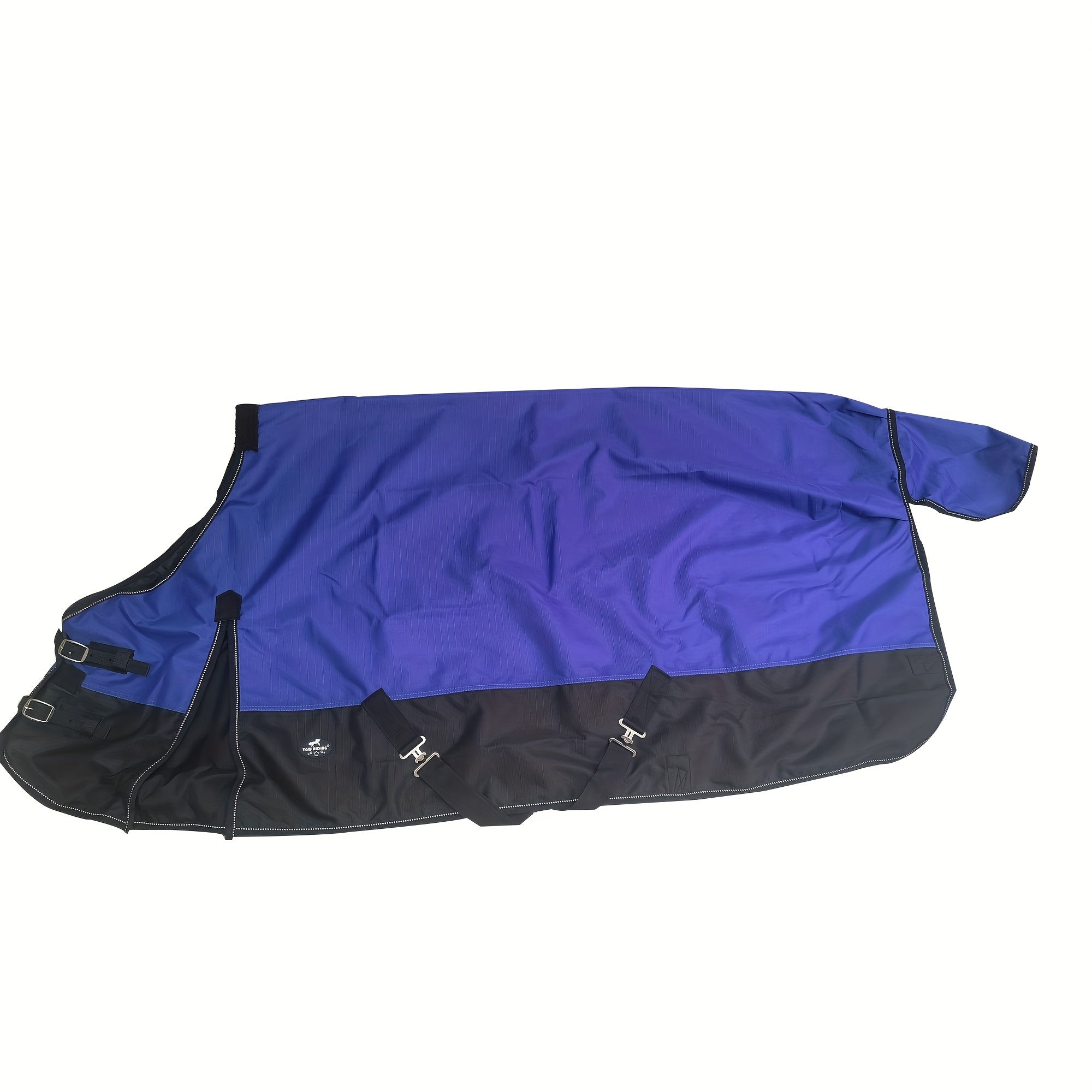 1pc TGW RIDING 1200D Horse Rain Sheet - Windproof, Waterproof, Breathable Polyester Fiber with Double Front Closure, Belly & Leg Straps for All-Season Protection