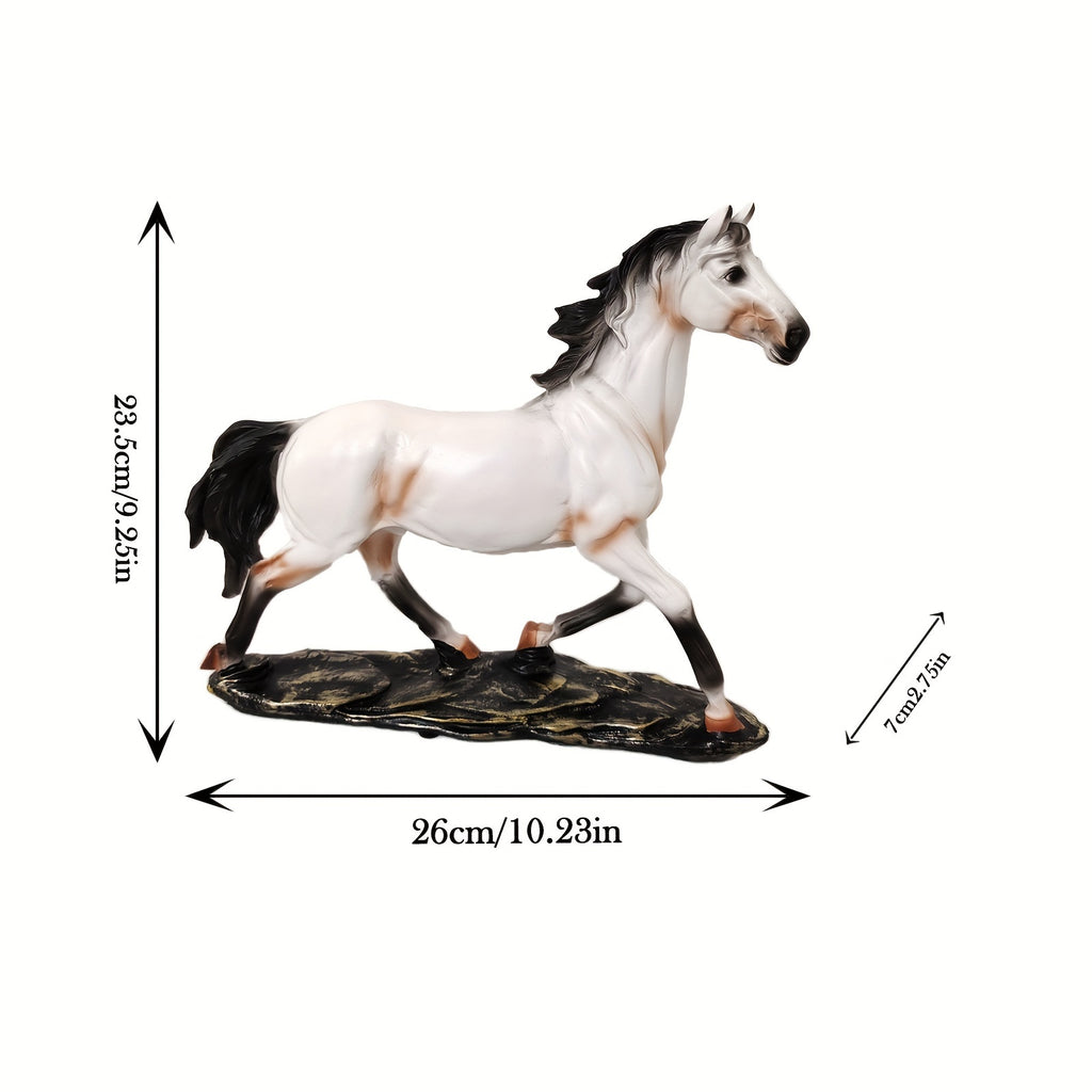 Elegant Resin Horse Figurine - Versatile Tabletop Decor For Home, Office, And Gifts