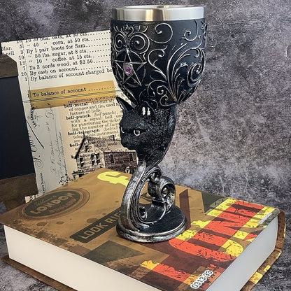 Black Cat Goblet, Mythical Retro European Style Medieval Couple Red Wine Goblet