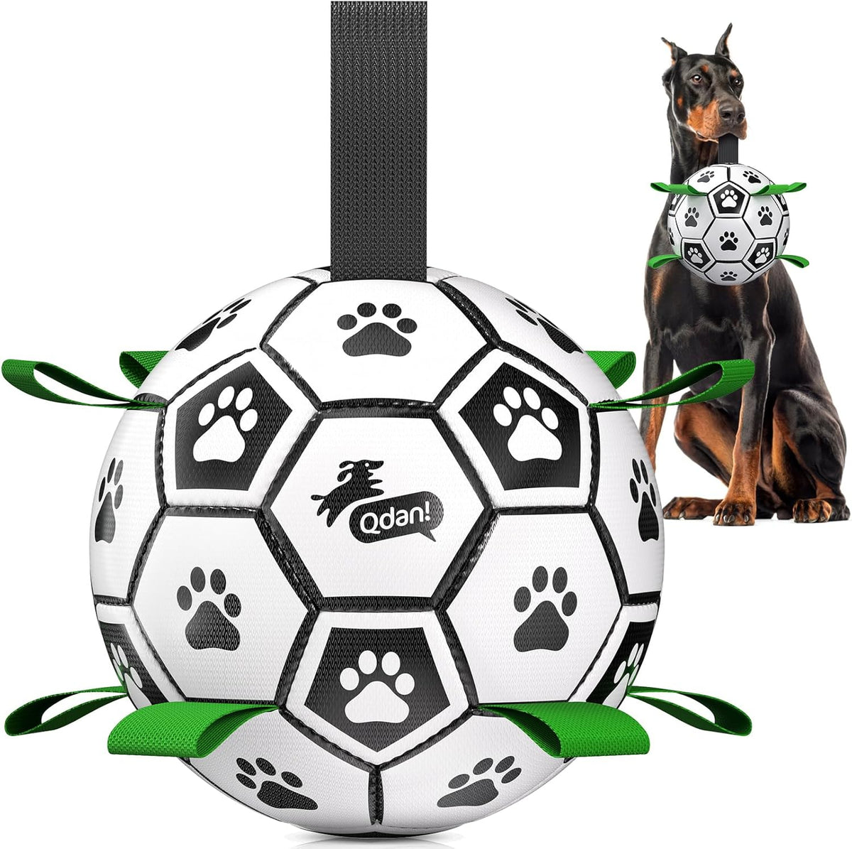 Halloween Dog Toys, Soccer Balls with Straps, 6 Inch Interactive Toys
