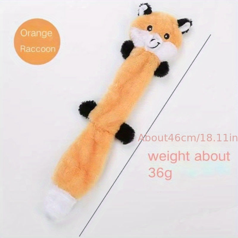 1pc Squeaky Plush Dog Toy, Fox/Raccoon/Squirrel Shaped Toy Dog Chew Toy Molar Toy For Medium Dogs