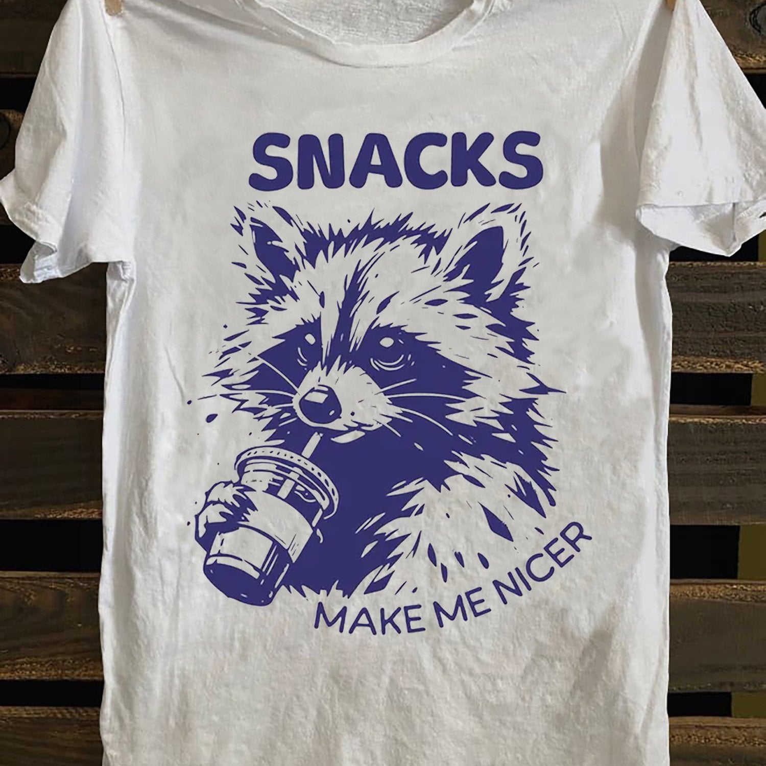 Vintage Raccoon Dog Book, Bilingual Sarcastic Christmas Loose T-shirt, Animal Cute Abstract Art Portrait Elements (Ladies are advised to choose a size), Soft 100% Cotton Casual Men and Women All-match