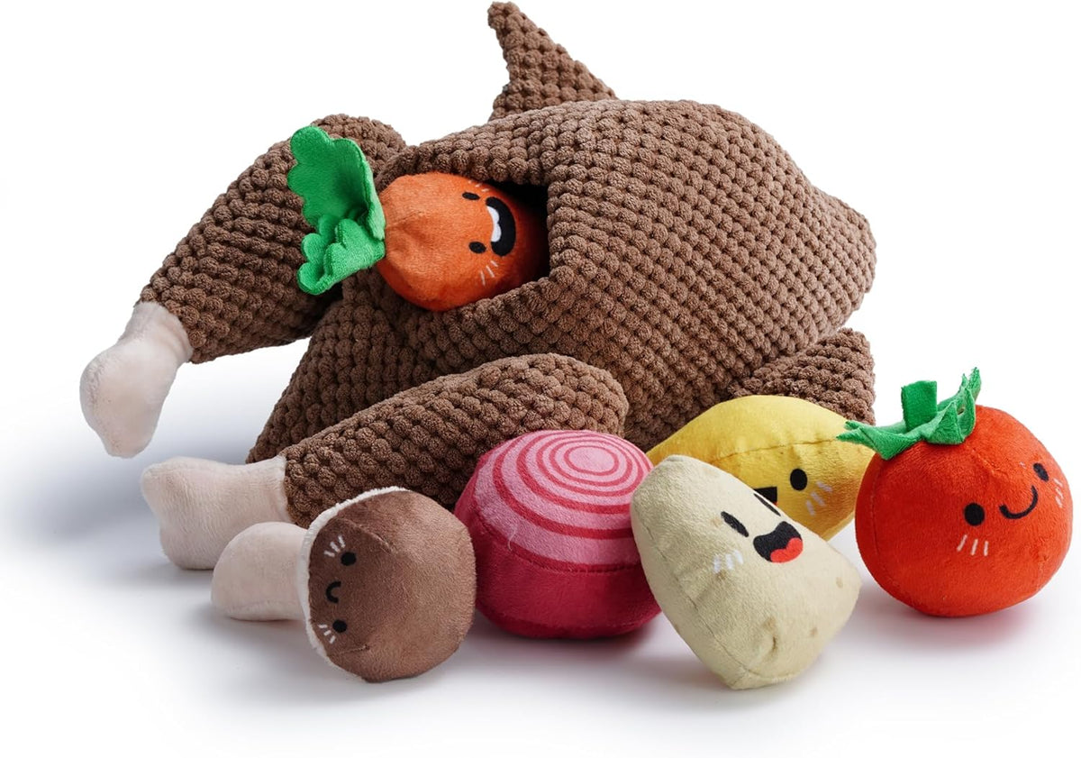Halloween Zombie Mummy Dog Toys with Organs: Funny Cool Hide and Seek Squeaky Chew Toys for Puppies, Small and Medium Size Breed, Plush Stuffed Cognitive Puzzle Toys for Training