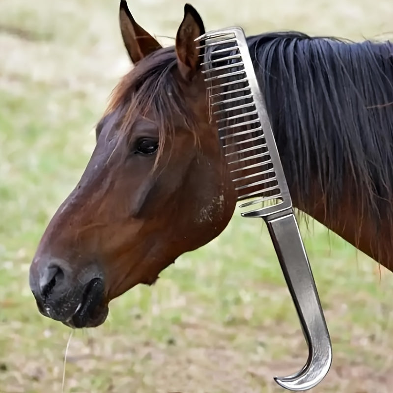 1pc Metal Horse Comb, Combing Horse Temples And Horse Tails - To Prevent Tangling, Durable Metal Pet Comb, Horse Hair Comb - For Horse Owners - Suitable for Daily Grooming - Perfect Gift for Equestrian Enthusiasts